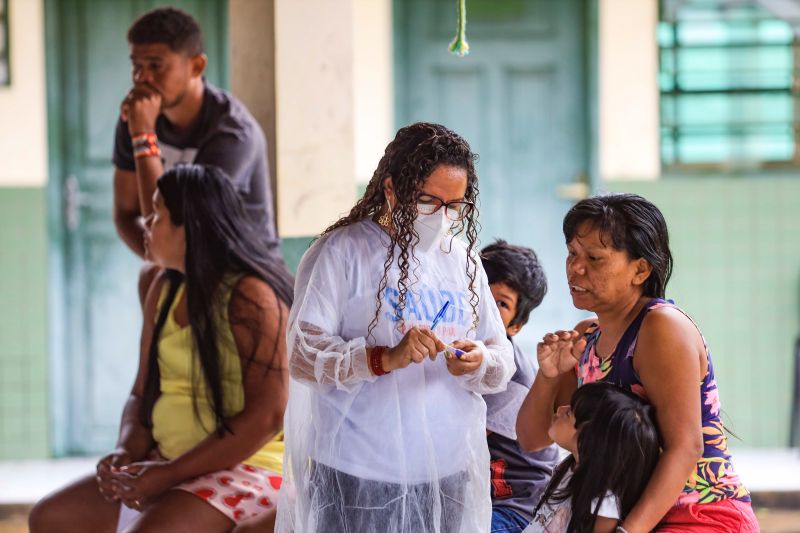 Aldeia Indígena Gaviões Kiykatejê  - Saúde por todo o Pará - Fotos Pedro Guerreiro / AGPARÁ <div class='credito_fotos'>Foto: Pedro Guerreiro / Ag. Pará   |   <a href='/midias/2022/originais/13041_eae0e2b4-f785-5473-7289-5af015a7fabc.jpg' download><i class='fa-solid fa-download'></i> Download</a></div>