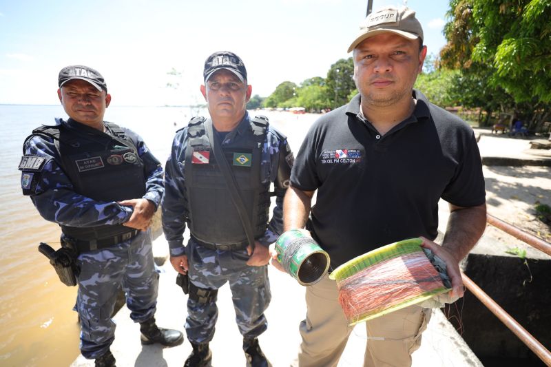 Fiscalização de linhas enceradas com cerol no Distrito de Outeiro em Belém  <div class='credito_fotos'>Foto: Bruno Cecim / Ag.Pará   |   <a href='/midias/2022/originais/14890_101672c5-9d54-49d6-25e0-2b98636d8206.jpg' download><i class='fa-solid fa-download'></i> Download</a></div>