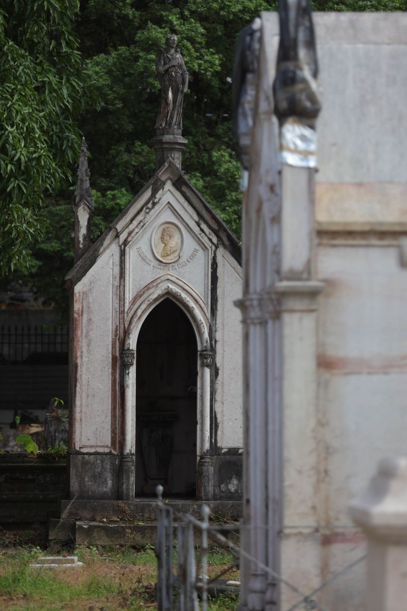 Obra de recuperação do Cemitério da Soledade, necrópole pública fundada em 1850, devido epidemia de febre amarela do século XIX, situado no bairro de Batista Campos na cidade paraense de Belém (estado brasileiro do Pará). <div class='credito_fotos'>Foto: David Alves / Ag.Pará   |   <a href='/midias/2022/originais/14905_06d1666d-fa24-a535-4ecb-c740332cc692.jpg' download><i class='fa-solid fa-download'></i> Download</a></div>