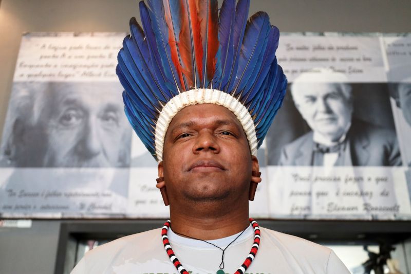 Ronaldo Amanayé, coordenador da Federação dos povos indígenas do Pará (Fepipa) <div class='credito_fotos'>Foto: Bruno Cecim / Ag.Pará   |   <a href='/midias/2022/originais/15541_009b7f5d-8caa-909d-450d-eb1bdf72a82e.jpg' download><i class='fa-solid fa-download'></i> Download</a></div>