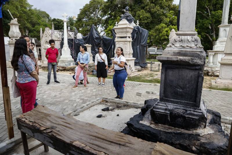 Os visitantes receberam informações sobre a história do Soledade