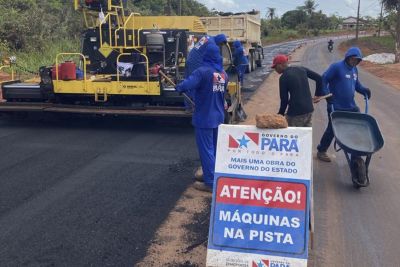 notícia: Em Augusto Corrêa, obras de asfaltamento da PA-462 chegam a 10 quilômetros