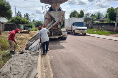 notícia: Sedop realiza obras de pavimentação e drenagem em Novo Progresso