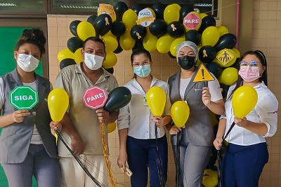 notícia: Hospital do Marajó encerra campanha nacional do Maio Amarelo, de prevenção de acidentes