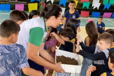 notícia: Em ação da Emater, estudantes de Capanema aprendem a reciclar lixo orgânico