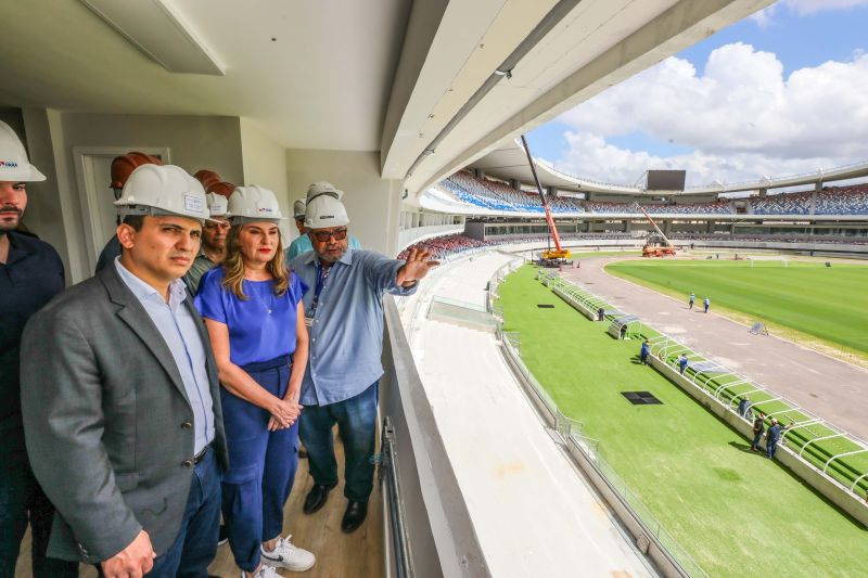 Vice-governadora do Pará, Hana Ghassan, em visita ao complexo esportivo na avenida Augusto Montenegro, em Belém