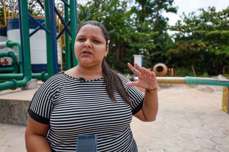 Samara Furtado, coordenadora técnica da Cosanpa em Castanhal <div class='credito_fotos'>Foto: Marcelo Lelis / Ag. Pará   |   <a href='/midias/2023/originais/17595_1d111f29-e5af-2737-2233-f3a285fd3b39.jpg' download><i class='fa-solid fa-download'></i> Download</a></div>