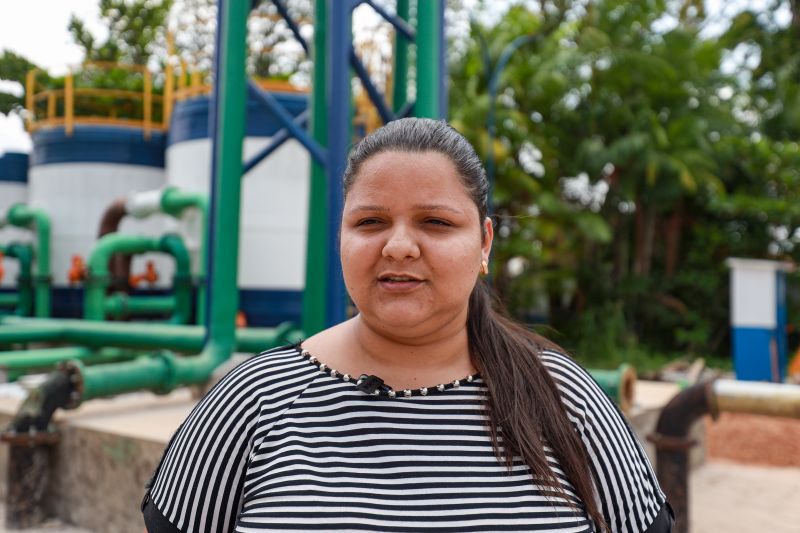 Samara Furtado, coordenadora técnica da Cosanpa em Castanhal <div class='credito_fotos'>Foto: Marcelo Lelis / Ag. Pará   |   <a href='/midias/2023/originais/17595_28126c52-78fe-8f13-bffa-08f03b64beb3.jpg' download><i class='fa-solid fa-download'></i> Download</a></div>