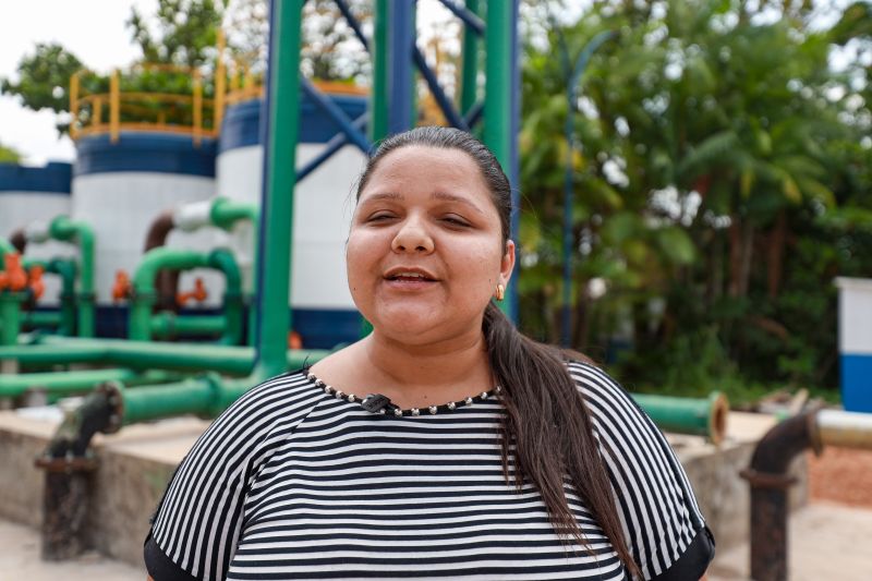 Samara Furtado, coordenadora técnica da Cosanpa em Castanhal <div class='credito_fotos'>Foto: Marcelo Lelis / Ag. Pará   |   <a href='/midias/2023/originais/17595_a0f15ff8-ad6a-7201-07aa-224c2c875b61.jpg' download><i class='fa-solid fa-download'></i> Download</a></div>