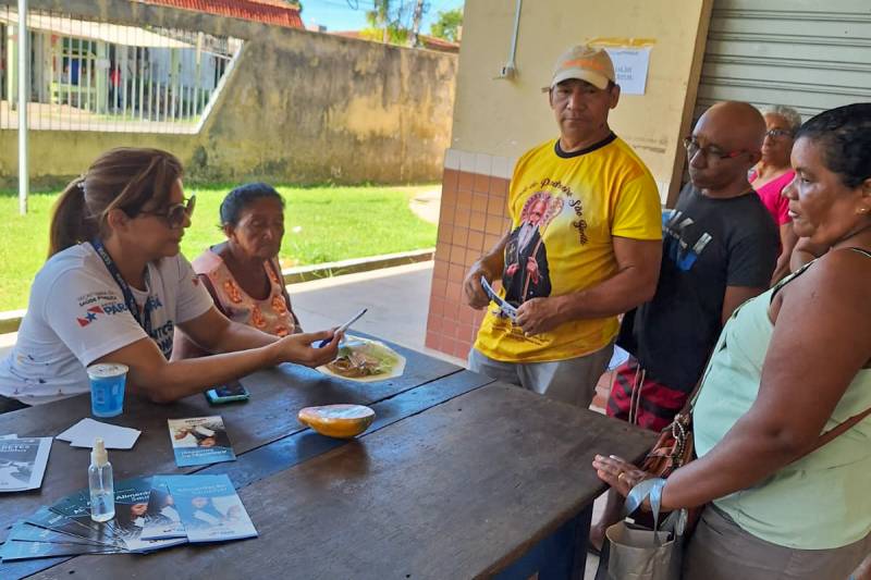 Informações sobre alimentação saudável e segurança alimentar também foram disponibilizadas à comunidade em Mosqueiro