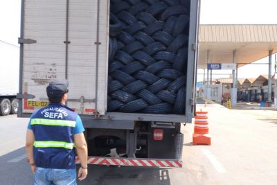notícia: Fiscalização da Sefa apreende mais de 600 pneus em Dom Eliseu