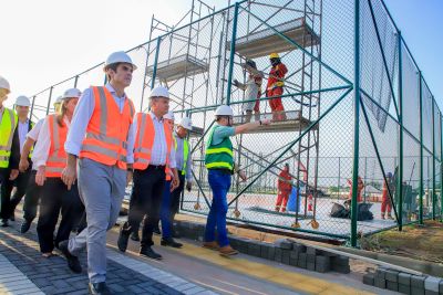 notícia: Comitiva bilateral de gestores estaduais e federais visita obras do Parque da Cidade e debate investimentos