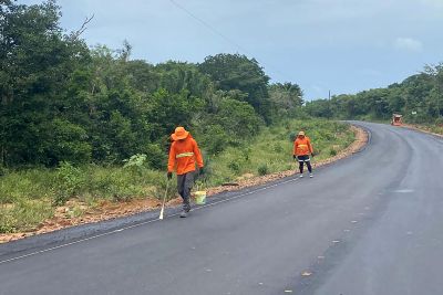notícia: Setran conclui colocação de asfalto na PA-430, em Maracanã, no nordeste paraense