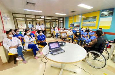 notícia: Violência contra a mulher é tema de palestra no Hospital Regional da Transamazônica