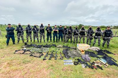 notícia: Em Jacundá, operação da PM apreende fuzis, 500 munições e material explosivo