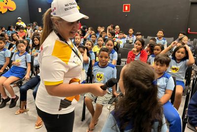 notícia: Detran realiza ação educativa para crianças atendidas pela UsiPaz Cabanagem