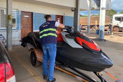 notícia: Fiscais da Sefa apreendem jet ski e carga de queijo em Conceição do Araguaia