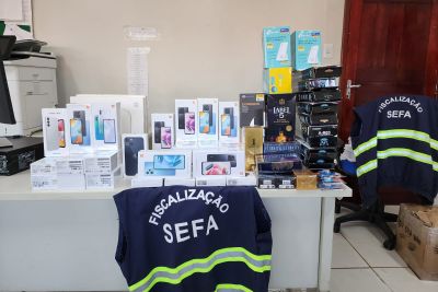 notícia: Secretaria da Fazenda (Sefa) apreende equipamentos e celulares no Araguaia