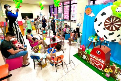 notícia: Colônia de Férias anima crianças do Hospital Oncológico Infantil Octávio Lobo, em Belém
