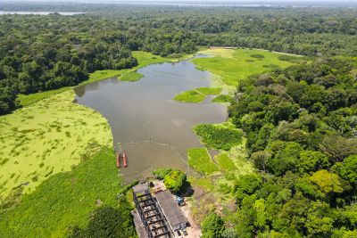 notícia: Cosanpa executa limpeza dos lagos Bolonha e Água Preta em benefício da Grande Belém