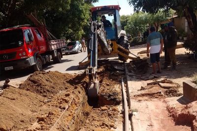 notícia: Cosanpa conclui obras de 1.500m de extensão de rede de abastecimento, em Santarém 
