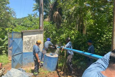 notícia: Em Santarém, Cosanpa garante mais qualidade no abastecimento com higienização de poços 