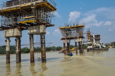 notícia: Construção da ponte sobre o rio Fresco, em São Félix do Xingu, já conta com 60% de obras concluídas