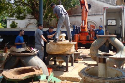 notícia: Companhia de Saneamento do Pará instala 6ª bomba de captação no Bolonha 