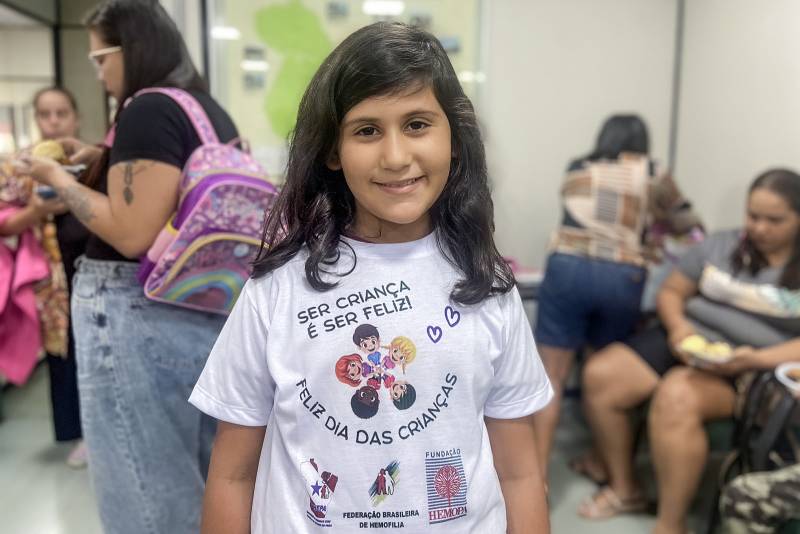 Camille Araújo Silva, paciente do Hemopa, 9 anos