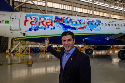 galeria: Governador Helder Barbalho no Hangar da Empresa de aviação - AZUL em SP