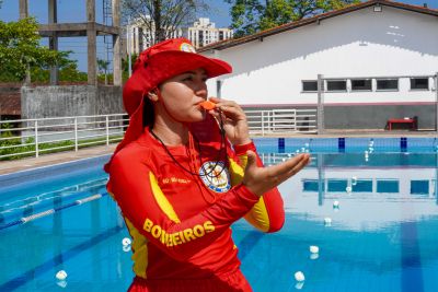 notícia: Corpo de Bombeiros adere à campanha 'Go Blue' e fortalece prevenção de afogamentos no Pará