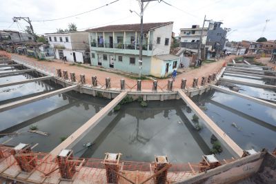 notícia: Obra de macrodrenagem do Canal da Caraparu alcança 85% de execução