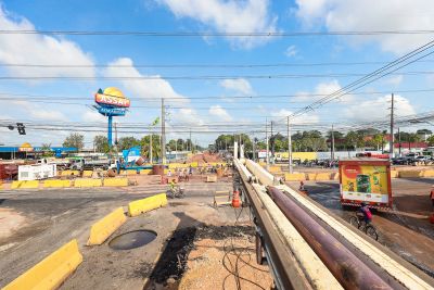 notícia: NGTM inicia as fundações do viaduto na avenida Independência com a Mário Covas, em Ananindeua