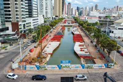 notícia: Nova Doca ultrapassa 50% de obra realizada com mudança no trânsito neste domingo, 5