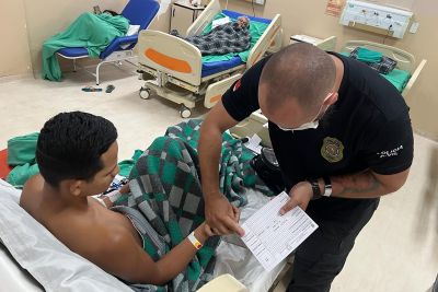 notícia: Pacientes do Hospital Galileu recebem ação de cidadania em parceria com a Polícia Civil 