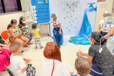 notícia: Pacientes do Oncológico Infantil participam de ação alusiva ao Dia Mundial da Água