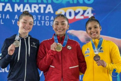 notícia: Ginasta do 'Talentos Esportivos' é ouro, prata e bronze em Pan-Americano na Colômbia