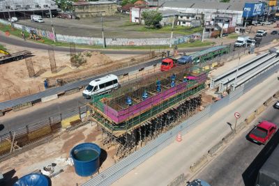 notícia: NGTM ergue estrutura central do viaduto da Alça Viária na BR-316, em Marituba