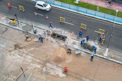 notícia: Equipes do NGTM trabalham nas obras dos viadutos da Mário Covas, em Ananindeua