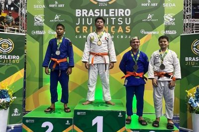notícia: Alunos-atletas paraenses conquistam onze medalhas no Campeonato Brasileiro de Jiu-Jitsu Crianças, em São Paulo.
