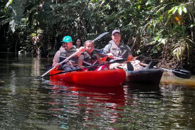 notícia: Lançamento da canoagem no Parque do Utinga chama atenção de visitantes 
