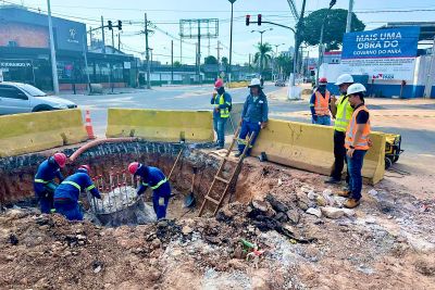 notícia: NGTM avança com a construção de viadutos em Ananindeua