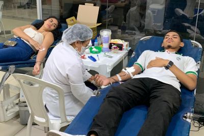 notícia: Parceria entre Fundação Hemopa e Unama mobiliza universitários para doação de sangue