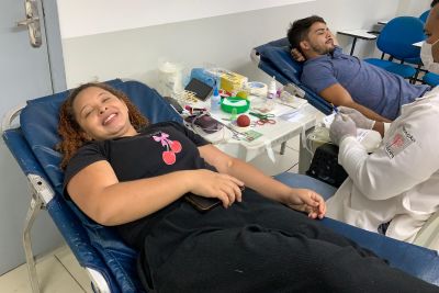 notícia: Fundação Hemopa e universidade particular realizam campanha de doação de sangue no bairro do Reduto, em Belém