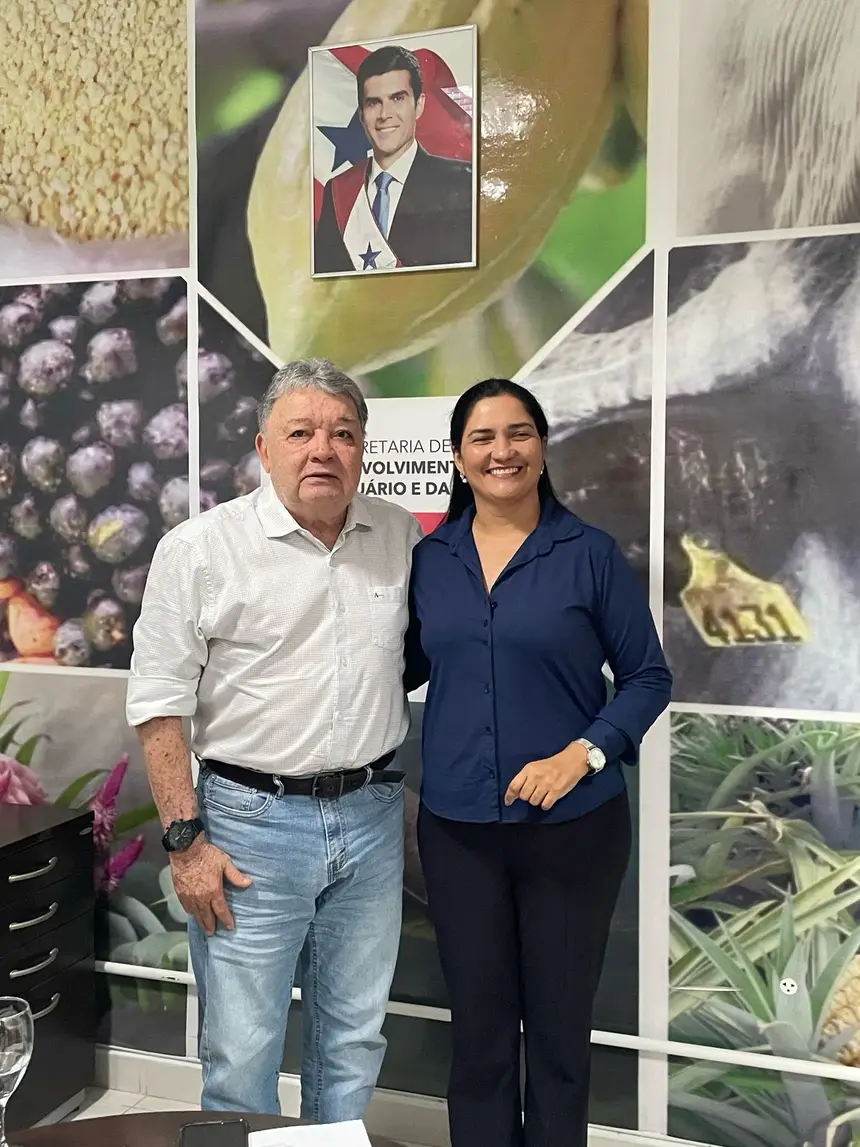 Secretário Wandenkolk Gonçalves e Prefeita Aline Costa trataram da parceria entre as esferas estadual e municipal para o desenvolvimento agrícola do município