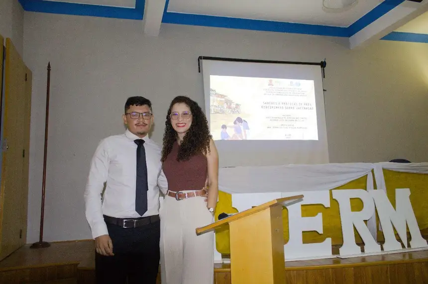 Alunos de enfermagem da Uepa, Evelyn Rafaela de Almeida dos Santos e Ricardo Luiz Saldanha da Silva. Foto: Divulgação