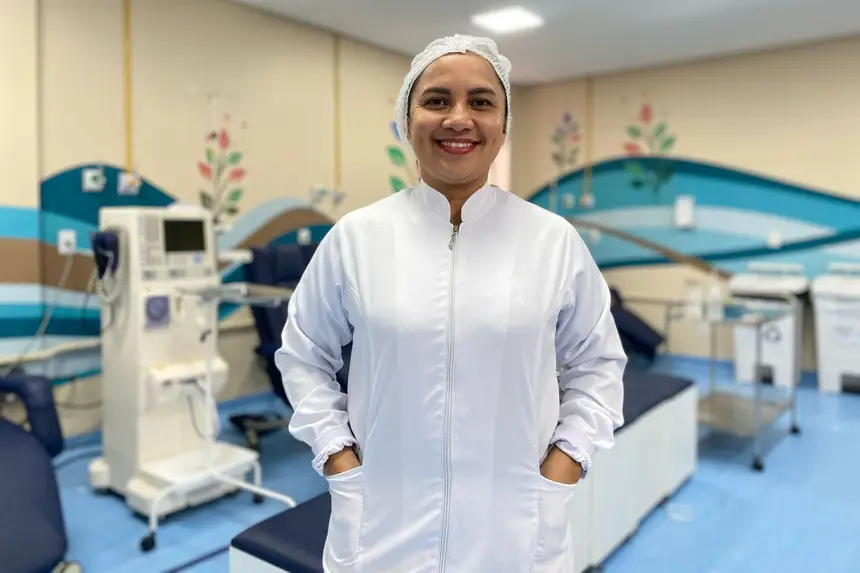 Foto: Divulgação Enfermeira Jenifer Ribeiro, responsável técnica pelo serviço de hemodiálise do Hospital Geral de Tailândia
