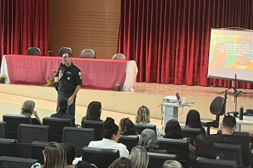 Polícia Militar durante capacitação em Santarém