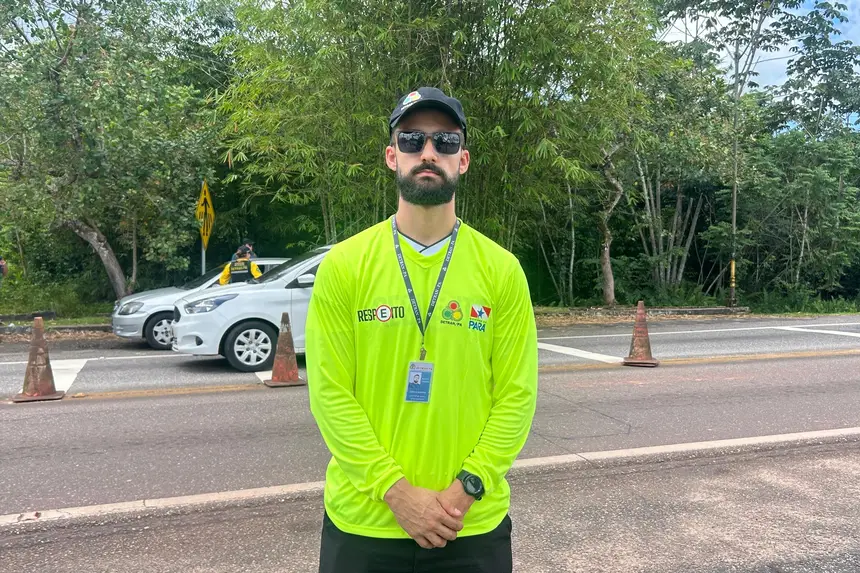 Lucas Aguiar, agente de educação de trânsito 