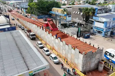 notícia: Pilares do viaduto da Mário Covas com Três Corações têm testes de carga dias 30 e 31